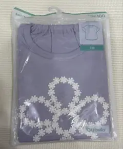 GU baby ベビーカンタンTシャツ100 ライトパープル