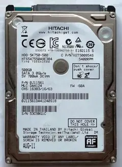 668時間使用【正常】保証付き 2.5インチ ハードディスク500GB 5d54