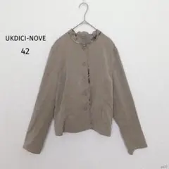 ウンディッチノーヴェ|シングルブレストバンドカラージャケット【42】薄手 フリル