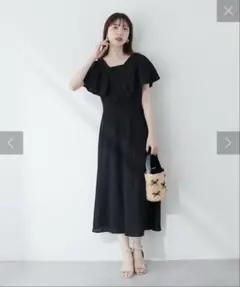 natural couture mamamoギャザーフリルカシュクールワンピース