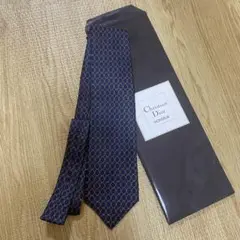 新品　Christian Dior ネクタイ ネイビー 円形パターン