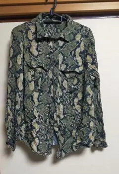 snake skin pattern shirt 蛇柄シャツ レーヨン