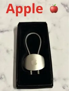新品　箱入り　アップルコンピュータ　シルバー　キーチェーン　キーホルダー
