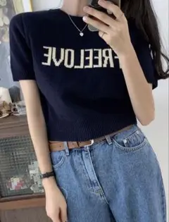 ロゴ入り ネイビー 半袖