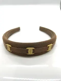 Salvatore Ferragamo カチューシャ ヴァラリボン ブラウン