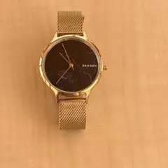 SKAGEN スカーゲン　腕時計ANITA 良大理石調 ゴールド ベルト