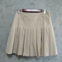 benecia12 ゴルフスカート　プリーツ　ミニスカート　ベージュ　L
