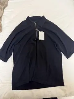 crepuscule Zip Knit Polo S/S ブラック