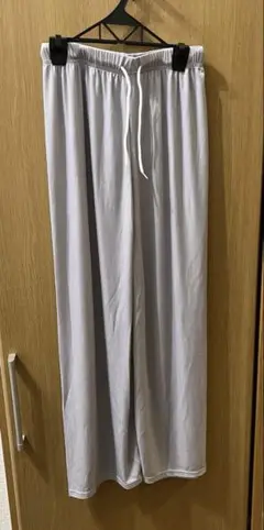 ワイドパンツ アイスシルクパンツ レディースストレート ハイウエスト スリミング