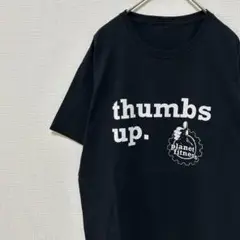 thumbs up 文字ロゴ Tシャツ プリント 黒 ブラック 古着