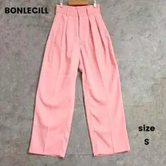 ✨️超美品✨️ボンルシール　タックパンツ　センタープレスパンツ　ピンク　無地　S