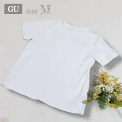 【ジーユー】GU コットンクールネックTシャツ 半袖 シンプルホワイト 白 M