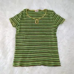 【マックレガー】ボーダー　カットソー　半袖　パイピング　おしゃれ袖　M