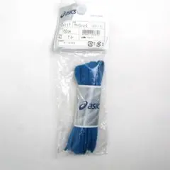 アシックス フラットシューレース　(太タイプ)　ブルー 150cm