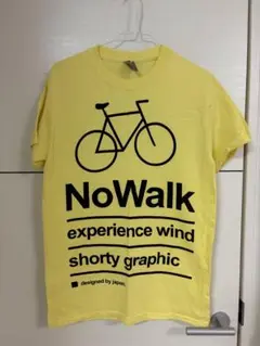 GILDAN イエロー 自転車グラフィック Tシャツ 半袖