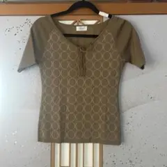 MAKELETブラウン 半袖ニット細身