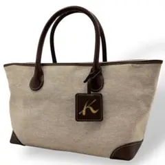 ✨極美品✨　Kitamura キタムラ　ハンドバッグ　キャンバス　レザー　茶系