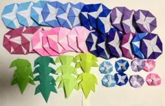 あさがお　朝顔　折り紙　ハンドメイド　壁画