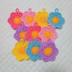 お花のミニたわし10枚(5色)