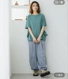 【スタディオクリップ】ひんやりタックバルーンデニム