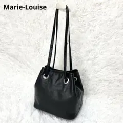【美品】Marie-Louise 牛革 レザー 巾着 バッグ ブラック