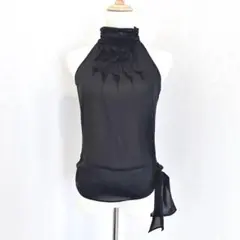 インディヴィ　INDIVI　ブラックノースリーブトップス ハイネック 　38