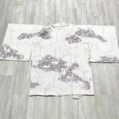 【B24】着物 和装羽織 白 紫 総絞り 単品販売 アレンジやリメイクにも