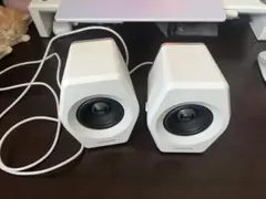 ホワイト 六角形 PCスピーカー 2個セット