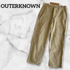 OUTERKNOWN ベージュ ワークパンツ オーガニックコットン100%