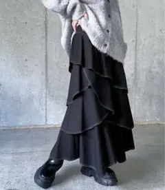 pageboy ステッチティアードスカート ブラック 完売商品 hare