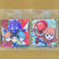 エヴァ シールウエハース2 弐号機&アスカ&レイ&シンジ 2枚セットSR SSR