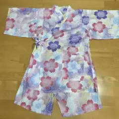 花柄甚平 130サイズ 綿100% 上下セット