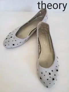 セオリー パンプス ライトグレー パープル ラベンダー