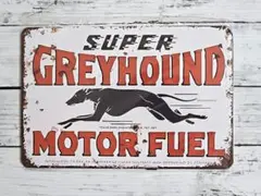 【新品】Greyhound Motor Fuel☆ブリキ看板☆グレイハウンド