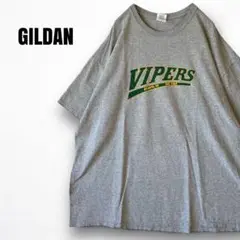 y6725 ギルダン　プリントTシャツ　ヴァイパーズ　ビッグ　チームロゴ