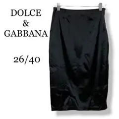 DOLCEu0026GABBANA ひざ丈スカート 黒 タイト 艶感 ドルガバa1026