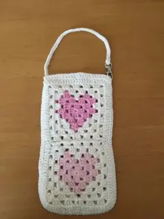 携帯ケース　ハンドメイド　ハート