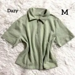 《Dazy》ハーフジップ　ワッフル　トップス　y2k 00s M