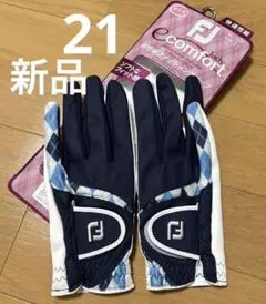 【新品‼️】 フットジョイ　ゴルフグローブ　ゴルフ手袋　レディース　両手21 紺色