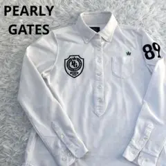 PEARLY GATES パーリーゲイツ ゴルフ ポロシャツ 長袖 白 ロゴ