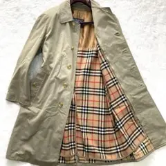 極美品★バーバリーズ ステンカラーコート ライナー付 ノバチェック カーキ XL