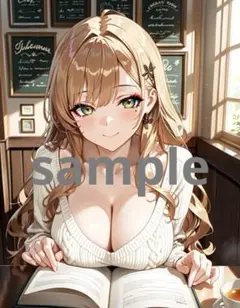 AI美女 アニメ イラスト A4 ポスター 彼女とお勉強@217