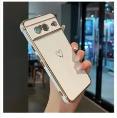 GooglePixel8　スマホケース　ハート♡ホワイト