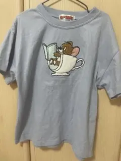 130センチ　トムとジェリー　ジェリー　相良　さがら　Tシャツ くすみブルー