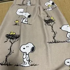 遮光カーテン生地 スヌーピー ブラウン系