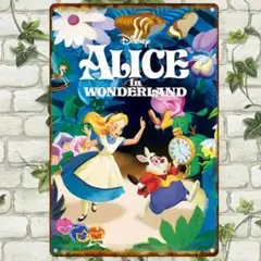 不思議の国のアリス Alice in Wonderland 金属ブリキ看板