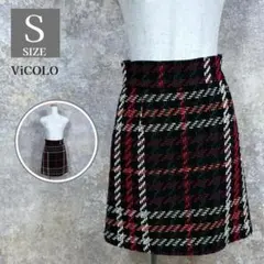 美品★ヴィコロ　イタリアブランド　チェックミニスカート　S　イタリア製 193