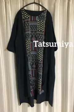 Tatsumiya 重ね着風和柄ワンピース