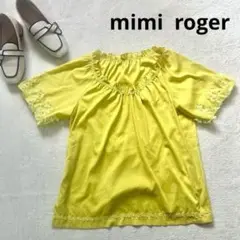 【mimi roger】FREE フリル付き半袖ブラウス　シャツ　イエロー　夏