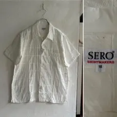 新品 SERO パッチワーク オープンカラーシャツ セロ ホワイト